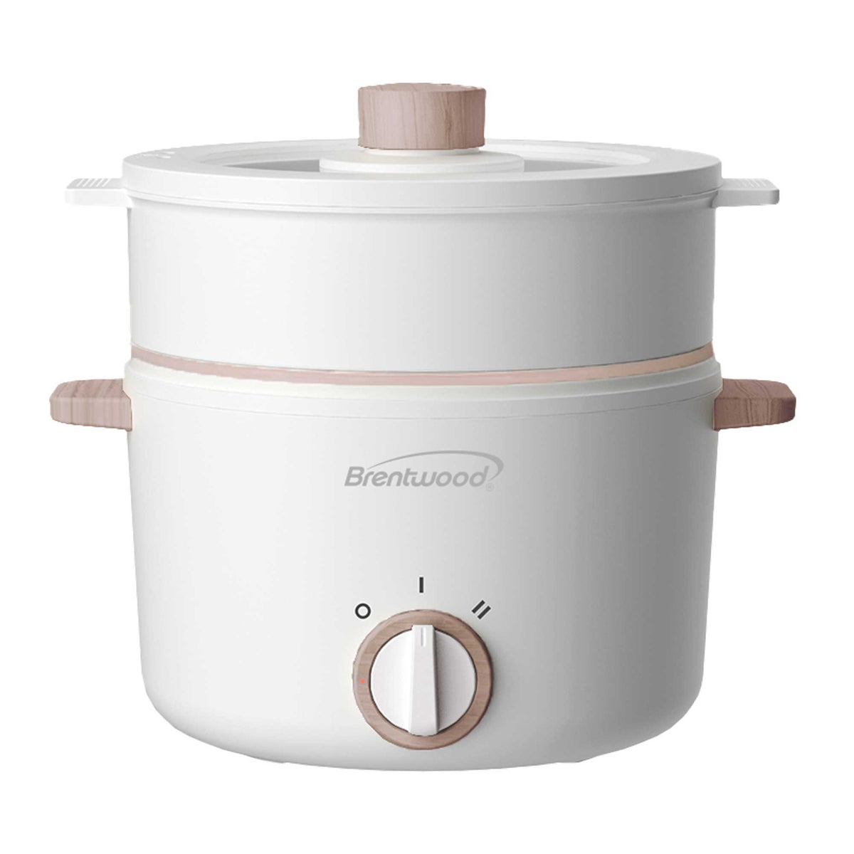 Brentwood 3 Liter Multi-Function Electric Hot Pot Cooker in White W2B