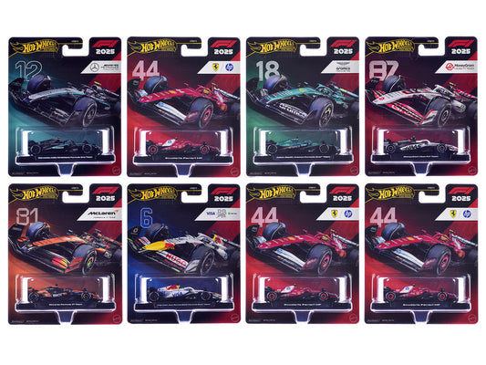 "Formula 1 Racing Premium Mix 3" 8 piece Set L "Premium Series" Diecast Model Car by Hot Wheels Hotwheels