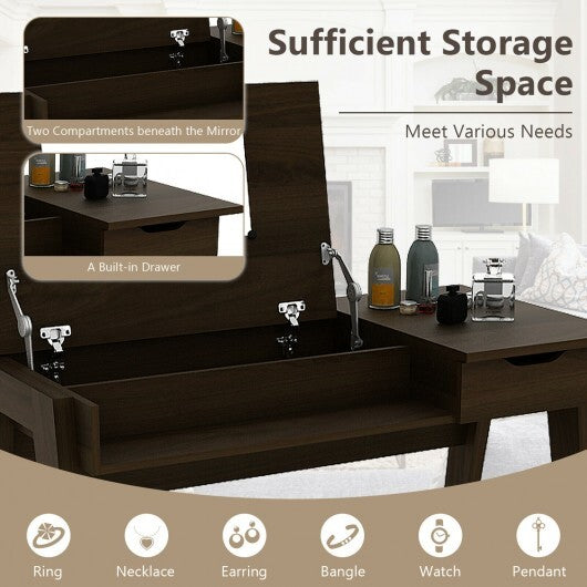 Dressing Table with Flip Mirror and Storage Drawer W2B