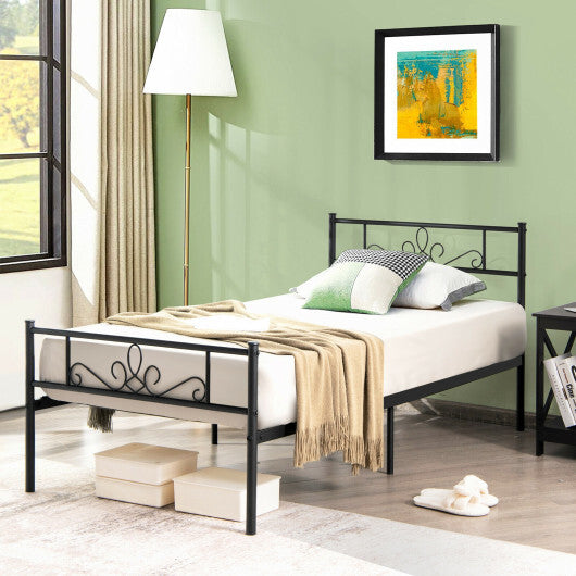 Twin/Full/Queen Size Metal Bed Frame with Headboard and Footboard-Queen Size