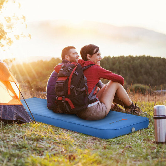 Self Inflating Folding Camping Sleeping Mattress with Carrying Bag-Blue W2B