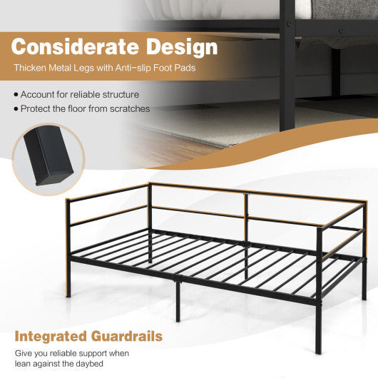 Twin Size Metal Daybed Frame for Living Room Bedroom W2B