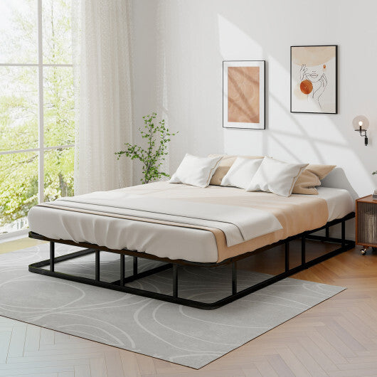 Queen Size Bed Frame with Metal Slat Support W2B