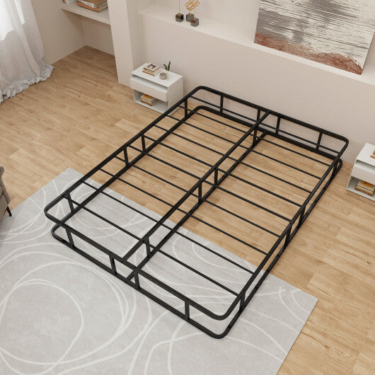 Queen Size Bed Frame with Metal Slat Support W2B