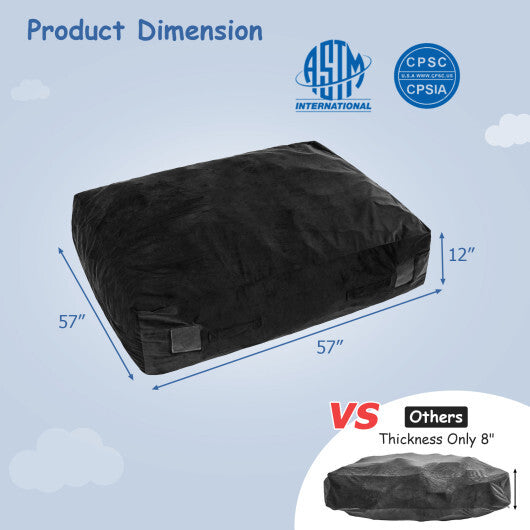 47 x 35.5 Inch Crash Pad Sensory Mat with Foam Blocks and Washable Cover-Blue W2B