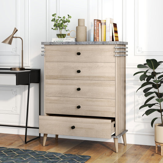 Farmhouse Chest Dresser of Drawers Tall Storage Organizer-Grey W2B
