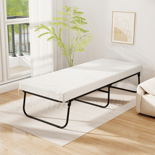 75 x 31 Inch Folding Bed with Mattress Cot Size with Memory Foam W2B