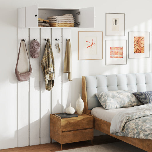 Entryway Wall Coat Rack Wall Mounted Coat Clothes Rack-Rustic Brown W2B