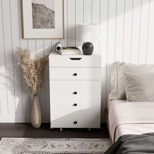 3-in-1 Small Vanity Desk Set with Flip-top Mirror and Lights with Drawers and Stool-White W2B