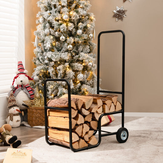 Firewood Log Cart Carrier with Anti-Slip and Wear-Resistant Wheels W2B