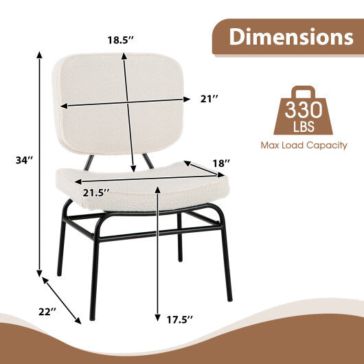 Upholstered Accent Chair Sherpa Reading Chair with Sponge Padding-Gray