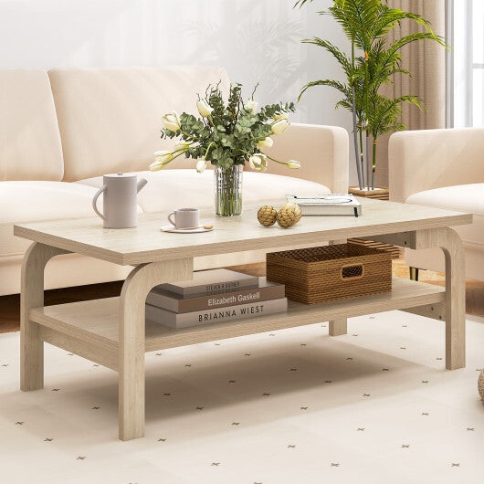 47 Inches Accent Rectangular Coffee Table for Living Room-Natural W2B