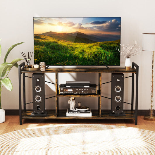 TV Stand for 55 Inch TVs Industrial Entertainment Center-Rustic Brown W2B
