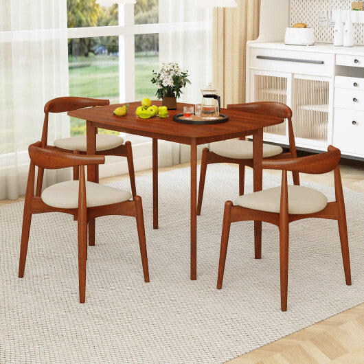 Wooden Dining Table for 2-4 People Kitchen Table with Rubber Wood Legs-Walnut W2B