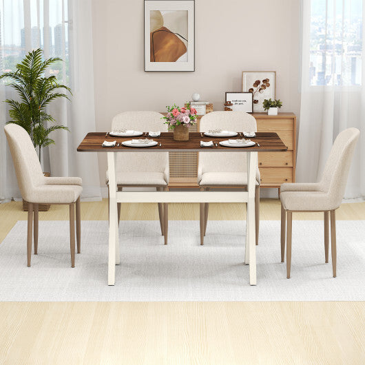 Modern Dining Table Wooden Kitchen Table with X-shaped Frame-White W2B
