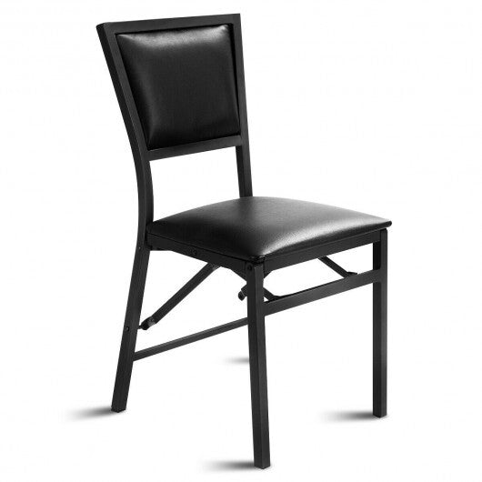 Set of 2 Metal Folding Dining Chair with Space Saving Design W2B