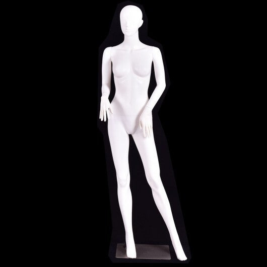 5.8 ft Plastic Female Mannequin Adjustable Detachable Manikin with Metal Stand W2B