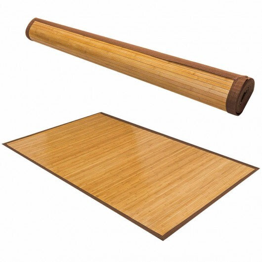 5 x 8 Feet Bamboo Floor Mat with Anti-Slip Backing for Living Room Bedroom W2B