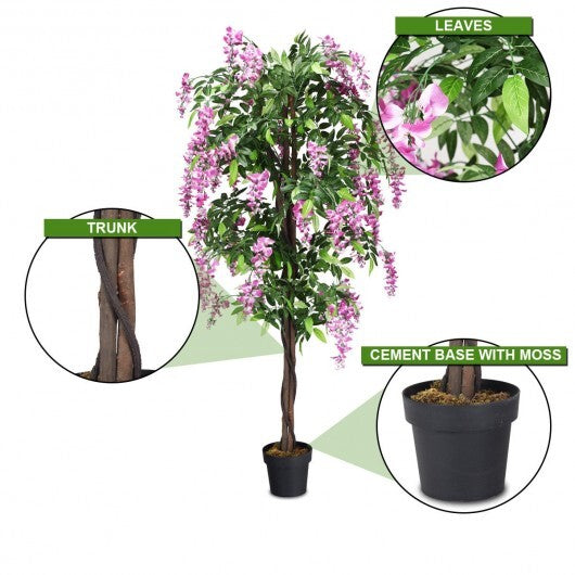 6-Feet Artificial Wisteria Silk Indoor-Outdoor Tree-1pieces - Color: Green W2B