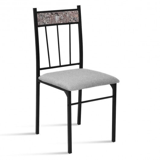 5 Pieces Faux Marble Dining Set Table with Solid Steel Frame