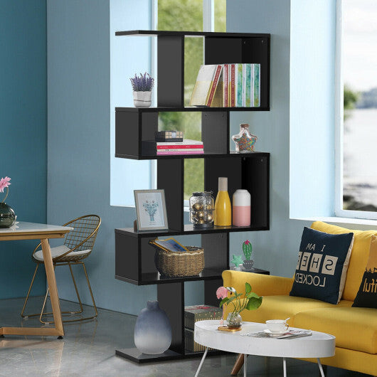 5 Cubes Ladder Shelf Corner Bookshelf Display Rack Bookcase-Gray W2B
