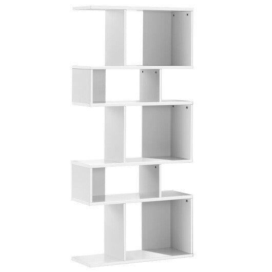 5 Cubes Ladder Shelf Corner Bookshelf Display Rack Bookcase-Gray