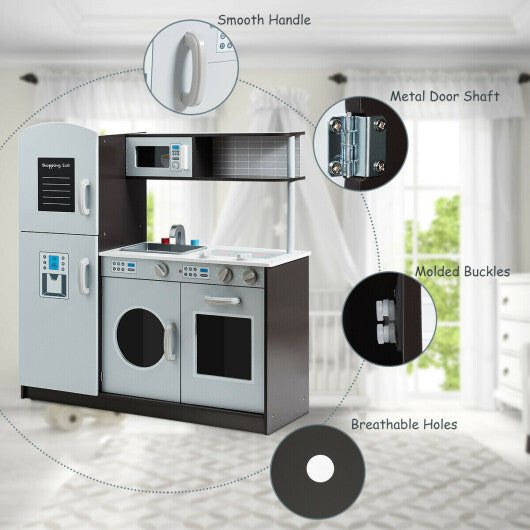 Kids Pretend Play Kitchen Cooking Set with Simulated Sound W2B