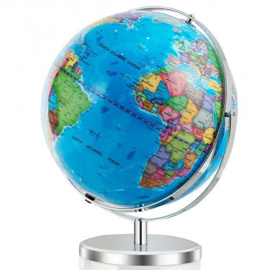 13 Inch Illuminated World Globe 720 Rotating Map with LED Light W2B