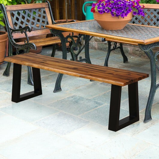 Solid Acacia Wood Patio Bench Dining Bench Seating Chair W2B