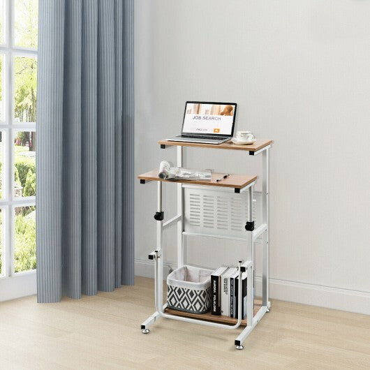 Standing Desk for Small Space Sit Stand Desk with Height Adjustable Desktop W2B