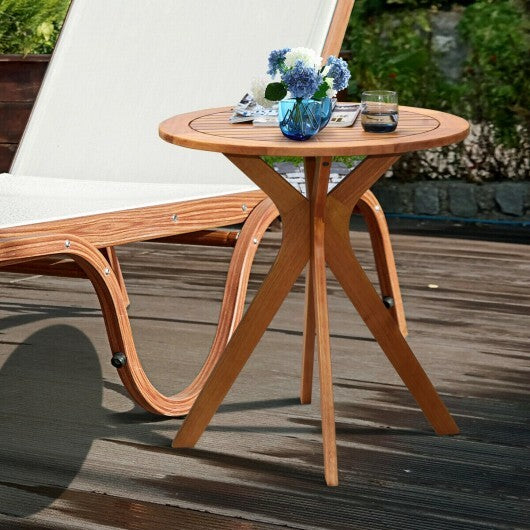 27 InchOutdoor Round Solid Wood Coffee Side Bistro Table W2B