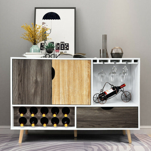 Mid-Century Buffet Sideboard Wooden Storage Cabinet W2B