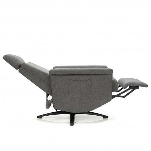 Swivel Massage Recliner Single Sofa with Adjustable Headrest-Gray W2B