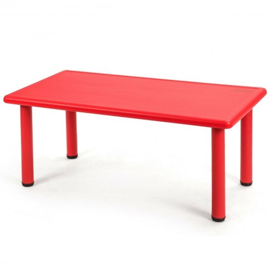 Kids Plastic Rectangular Learn and Play Table-Red W2B