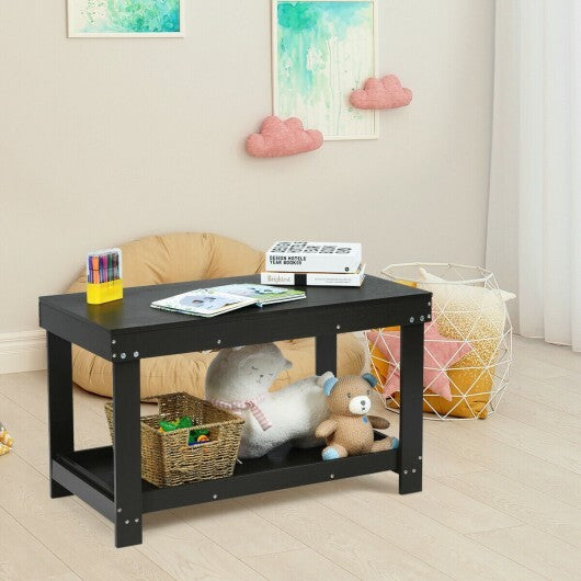 Solid Multifunctional Wood Kids Activity Play Table-Dark Brown W2B