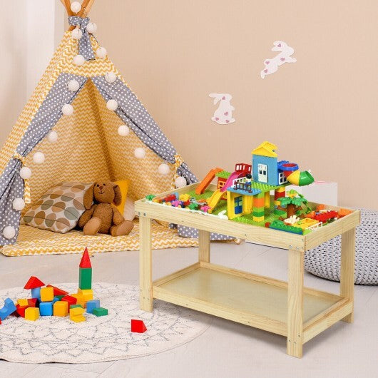 Solid Multifunctional Wood Kids Activity Play Table-Dark Brown W2B