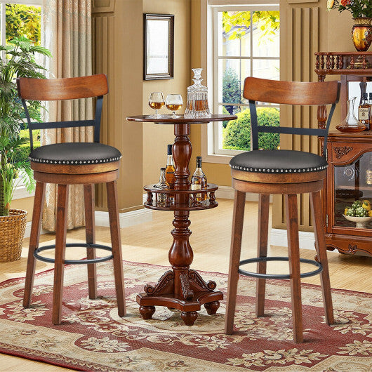 Set of 2 25.5 Inch Swivel Counter Height Bar Stool