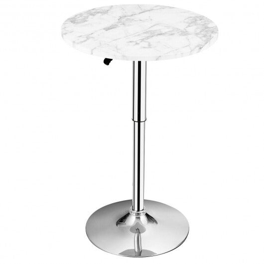 360 Swivel Cocktail Pub Table with Sliver Leg and Base-Black