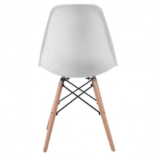 Set of 2 Mid-Century Modern DSW Dining Side Chair-White - Color: White W2B