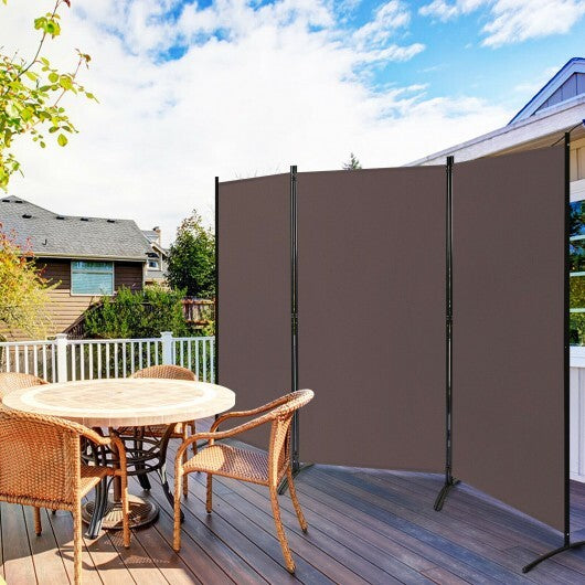 3-Panel Room Divider Folding Privacy Partition Screen for Office Room-Brown - Color: Brown W2B