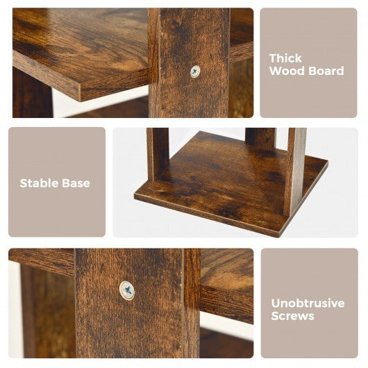 Wooden Shoes Storage Stand 7 Tiers Shoe Rack Organizer Multi-shoe Rack Shoebox-Rustic Brown - Color: Rustic Brown W2B