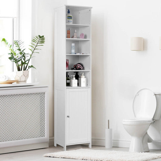 72 Inches Free Standing Tall Floor Bathroom Storage Cabinet-Gray W2B