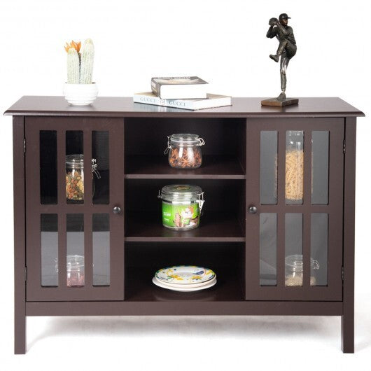 Wooden TV Stand Console Cabinet for 50 Inch TV-White W2B