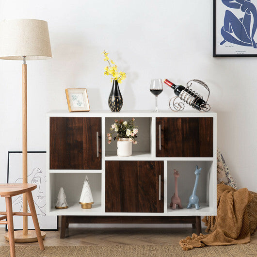 Wood Display Sideboard Storage Cabinet with Storage Compartments W2B