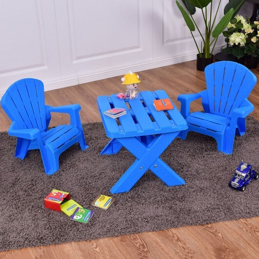 3-Piece Plastic Children Play Table Chair Set-Red W2B