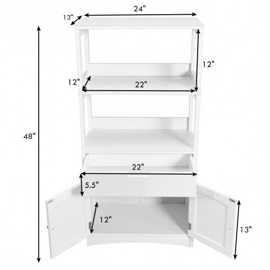 Bathroom Storage Cabinet with Drawer and Shelf Floor Cabinet-Black W2B