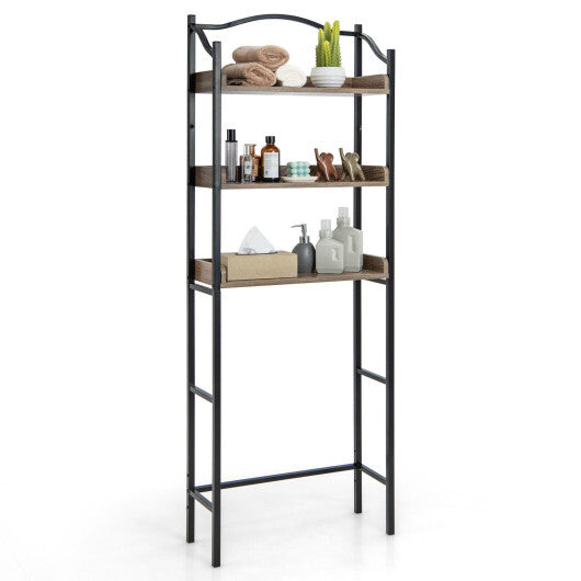 3-Tier Over-The-Toilet Bathroom Spacesaver Storage Rack-Silver W2B