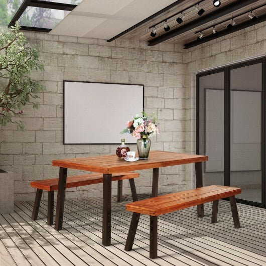 Rectangular Acacia Wood Rustic Dining Furniture Table W2B