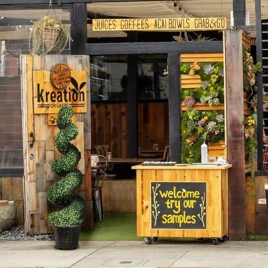 4 Feet Artificial Boxwood Spiral Green Leaves Tree W2B