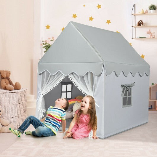 Kids Large Play Castle Fairy Tent with Mat-Gray W2B